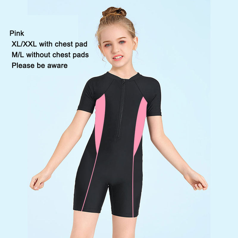 Children's one-piece swimsuit boys' and girls' sun protection diving suit