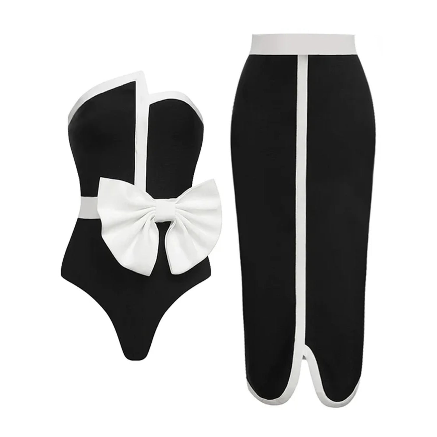 Jumpsuit women's tight fitting hot spring swimsuit set chiffon long skirt