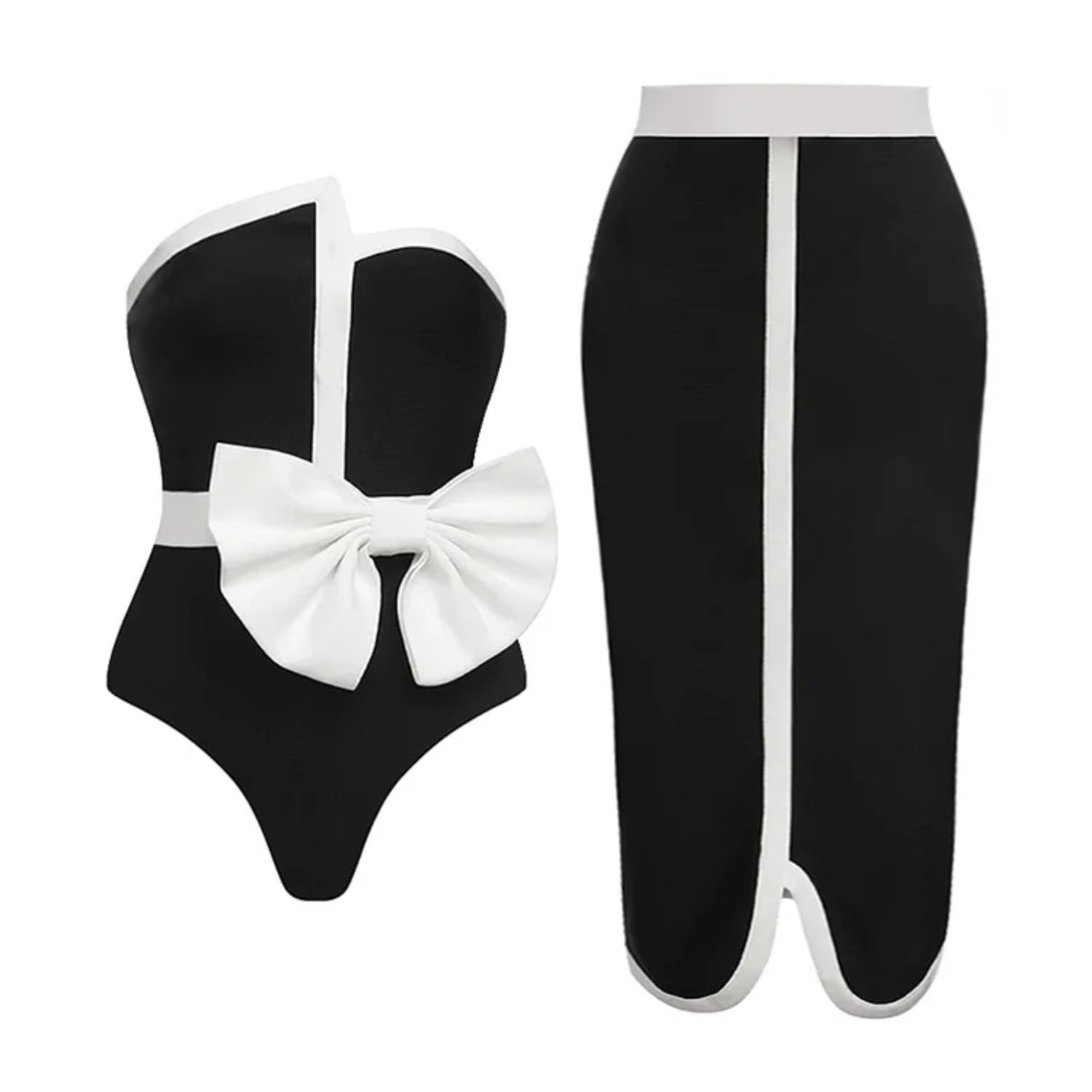Jumpsuit women's tight fitting hot spring swimsuit set chiffon long skirt